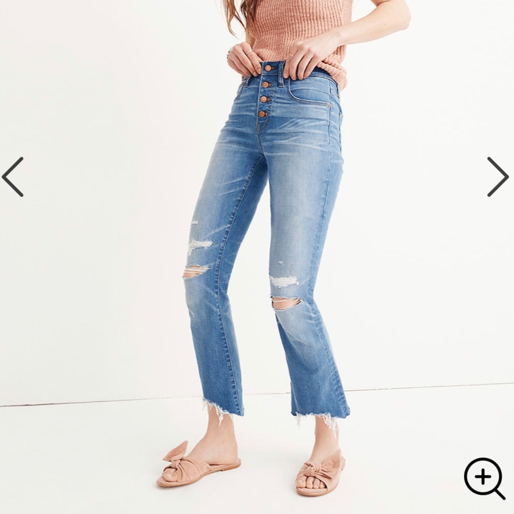 Madewell Cali Demi-Boot Button Front Jeans Bronson